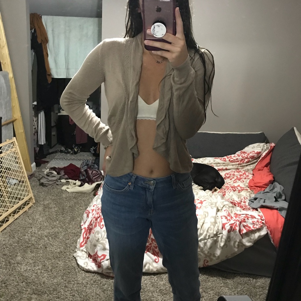 Tan cardigan